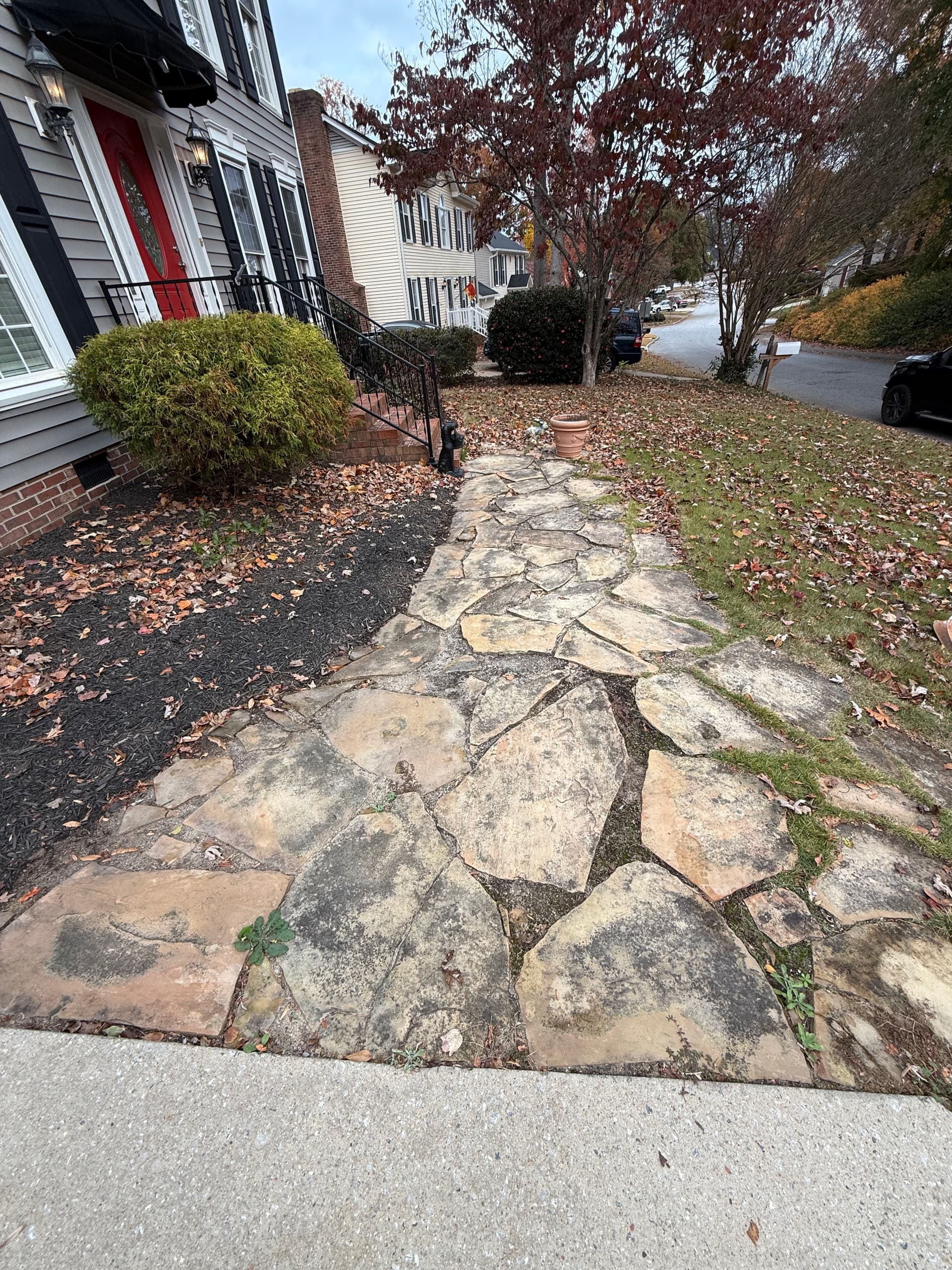 Stone Walkway Installation in Greenville