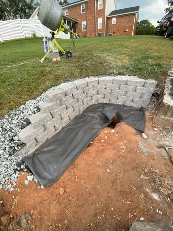 Project Retaining Wall and Fire Pit Foundation Completed image