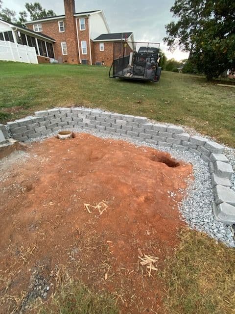 Gallery photos for Retaining Wall and Fire Pit Foundation Completed: Image #2